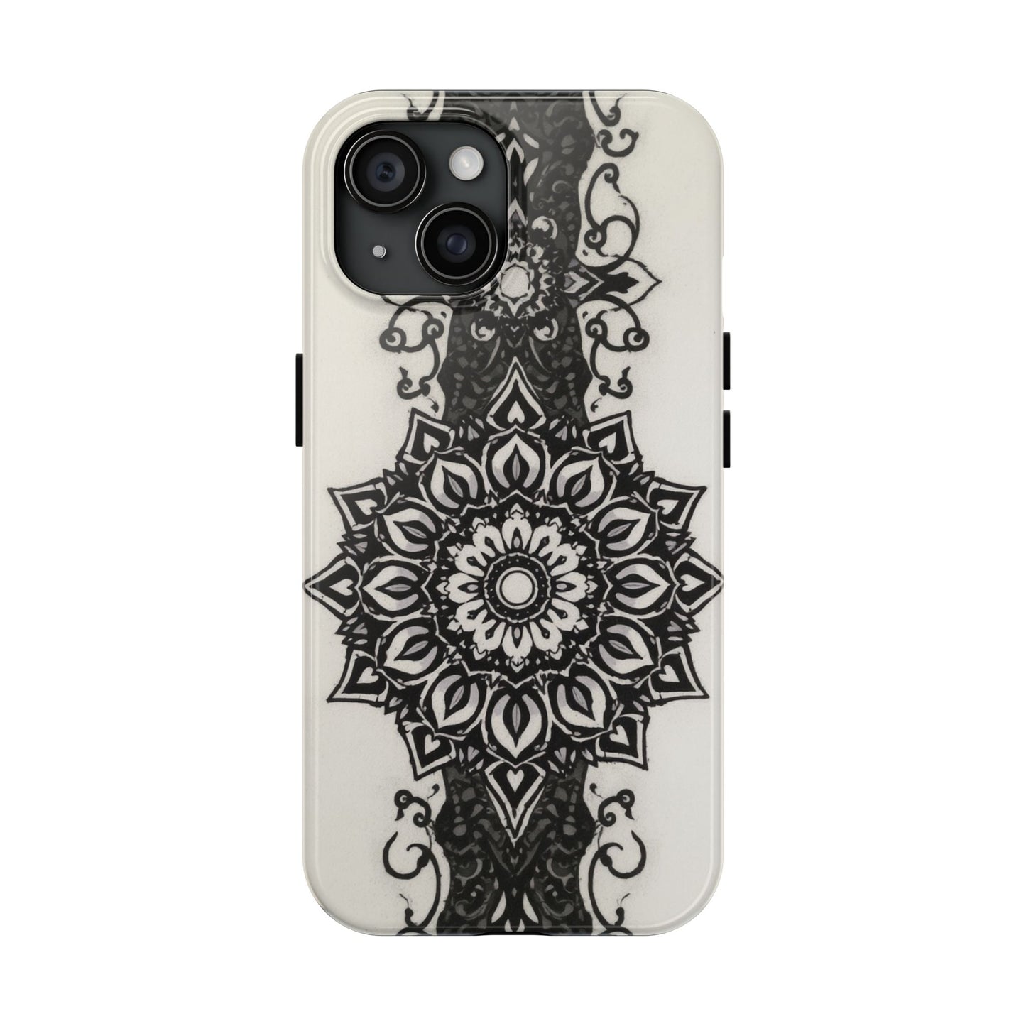 Stylish Tough Phone Cases with Dark Mandala Design - Durable and Unique Protection - for iPhone