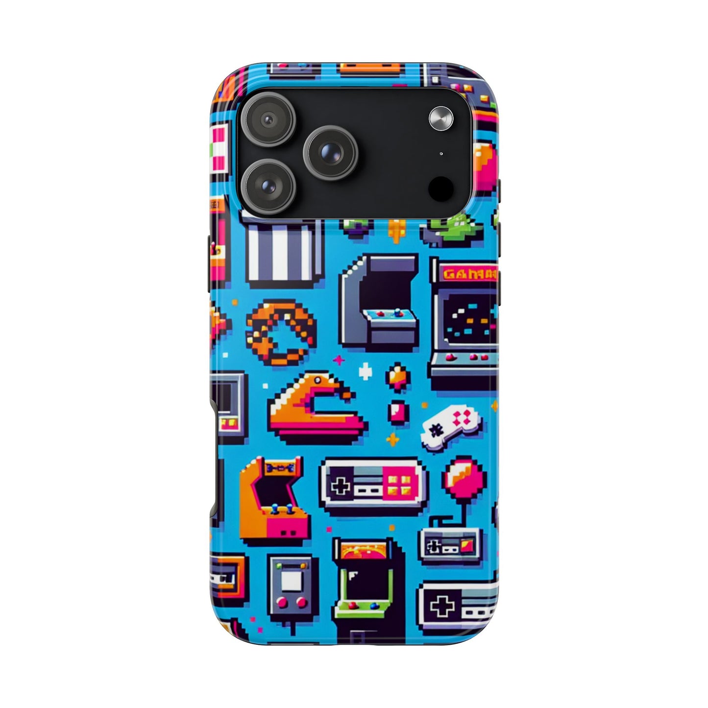 Retro Gaming Tough Phone Case - Pixel Art Design for Gamers - for iPhone