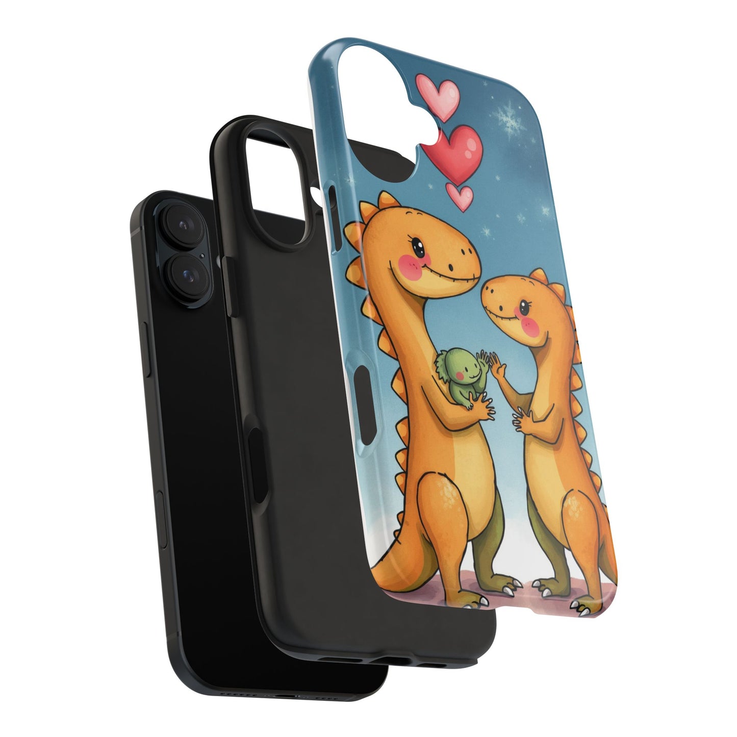 Dino Love Tough Phone Case - Cute & Durable Design for Kids & Parents