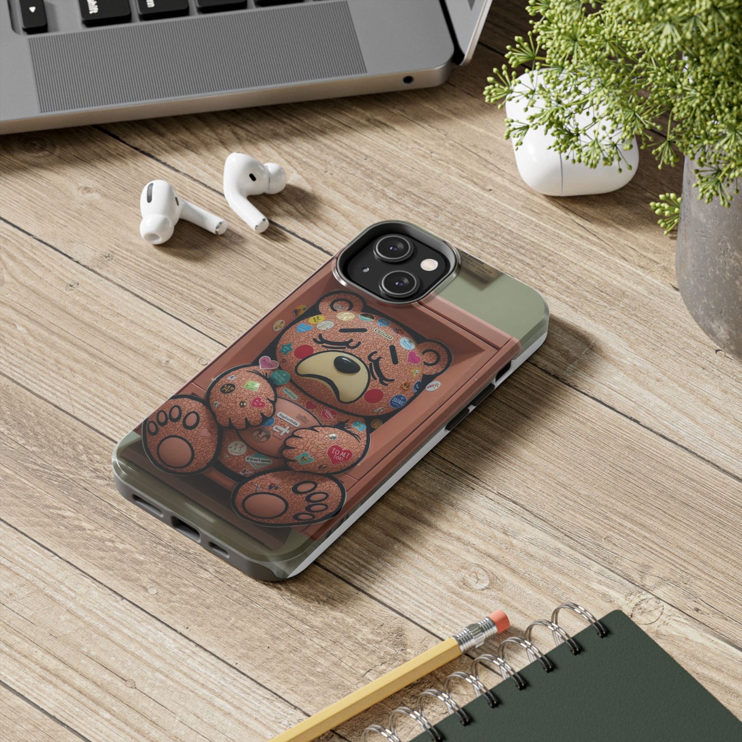 Cute Bear Tough Phone Case - Durable Protection with Fun Design
