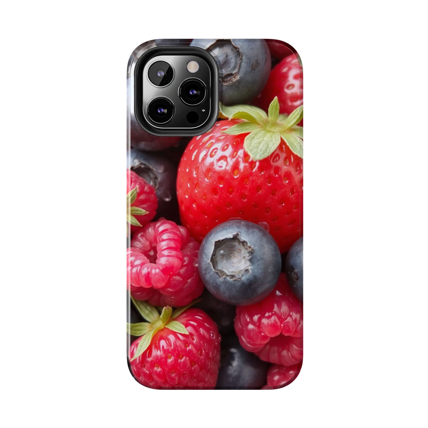 Fruit-Themed Tough Phone Case - Berry Burst Design