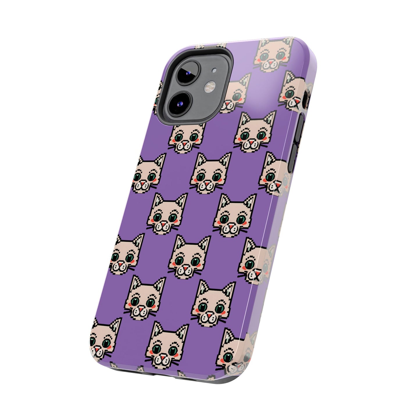 Cute Pixel Cat Tough Phone Case – Fun and Durable Protection for Cat Lovers - for iPhone