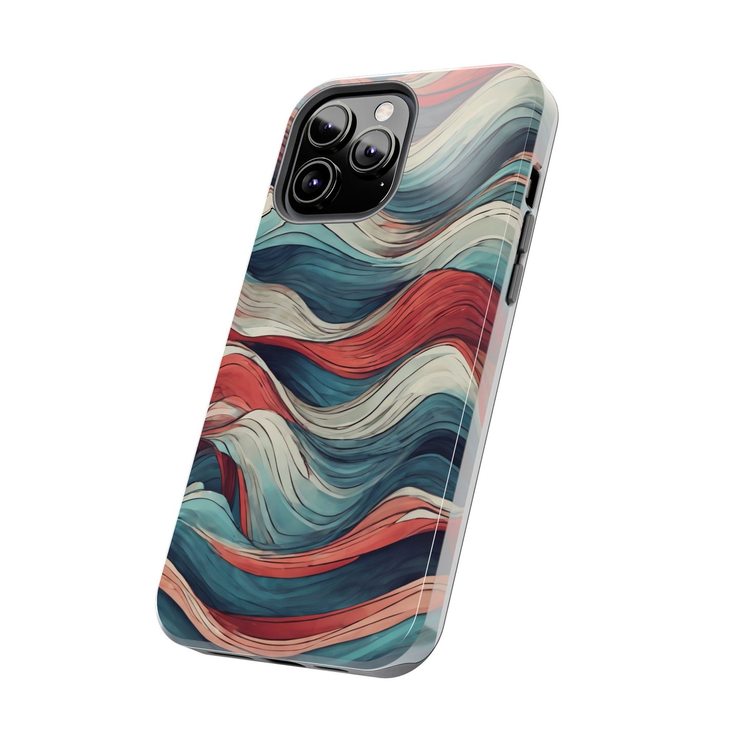 Abstract Waves Tough Phone Case - Stylish & Durable Phone Protection - for iPhone