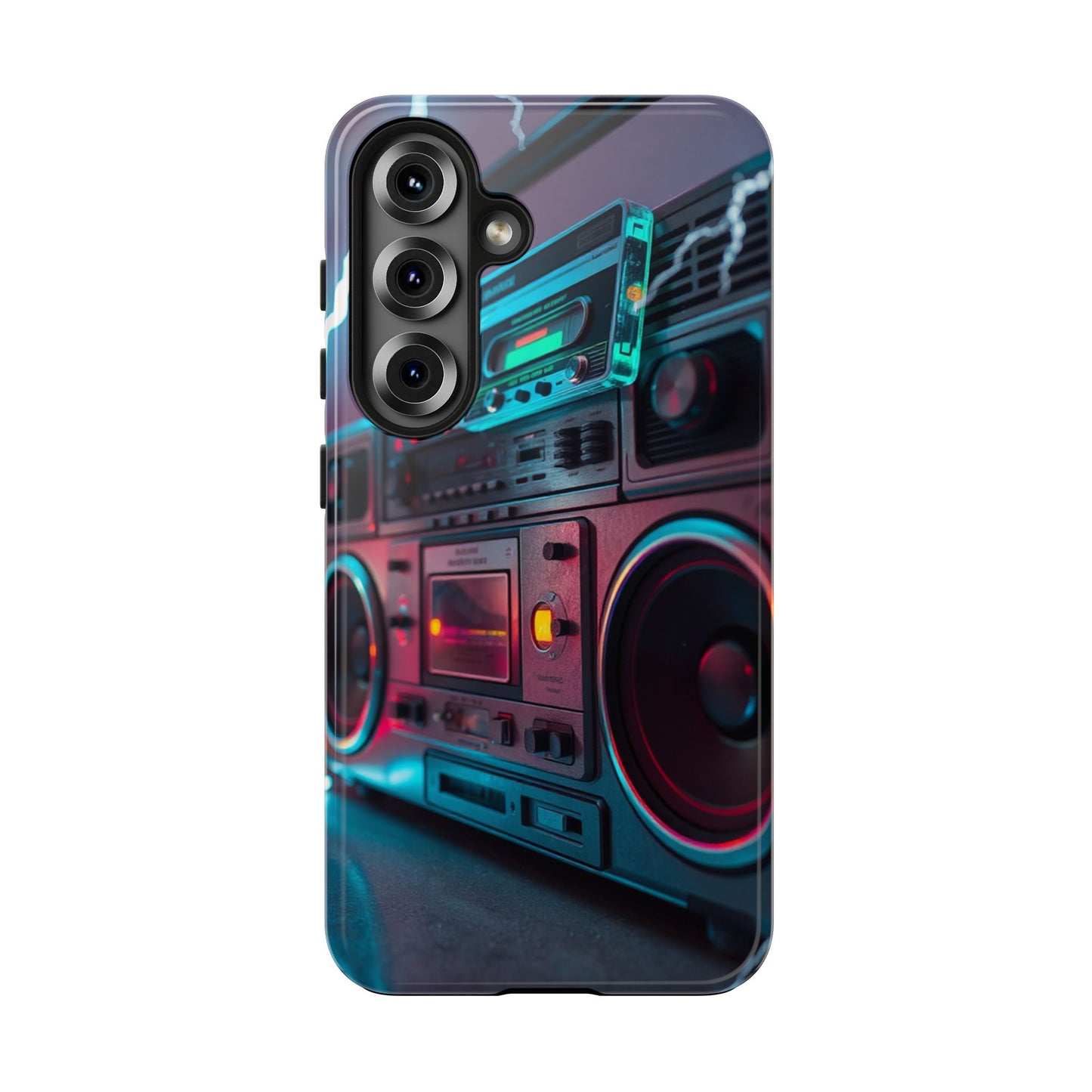 Retro Boombox Tough Phone Case – Vibrant Protection for Music Lovers