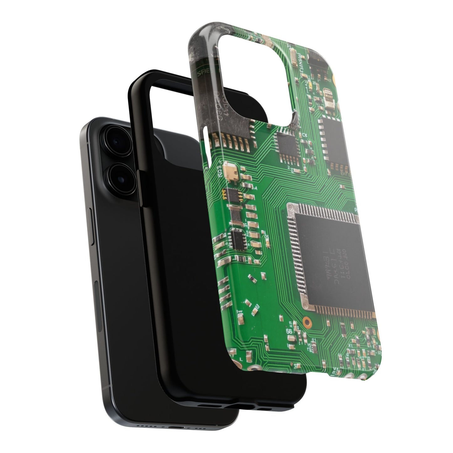 Circuit Board Tough Phone Case - Durable Tech Design