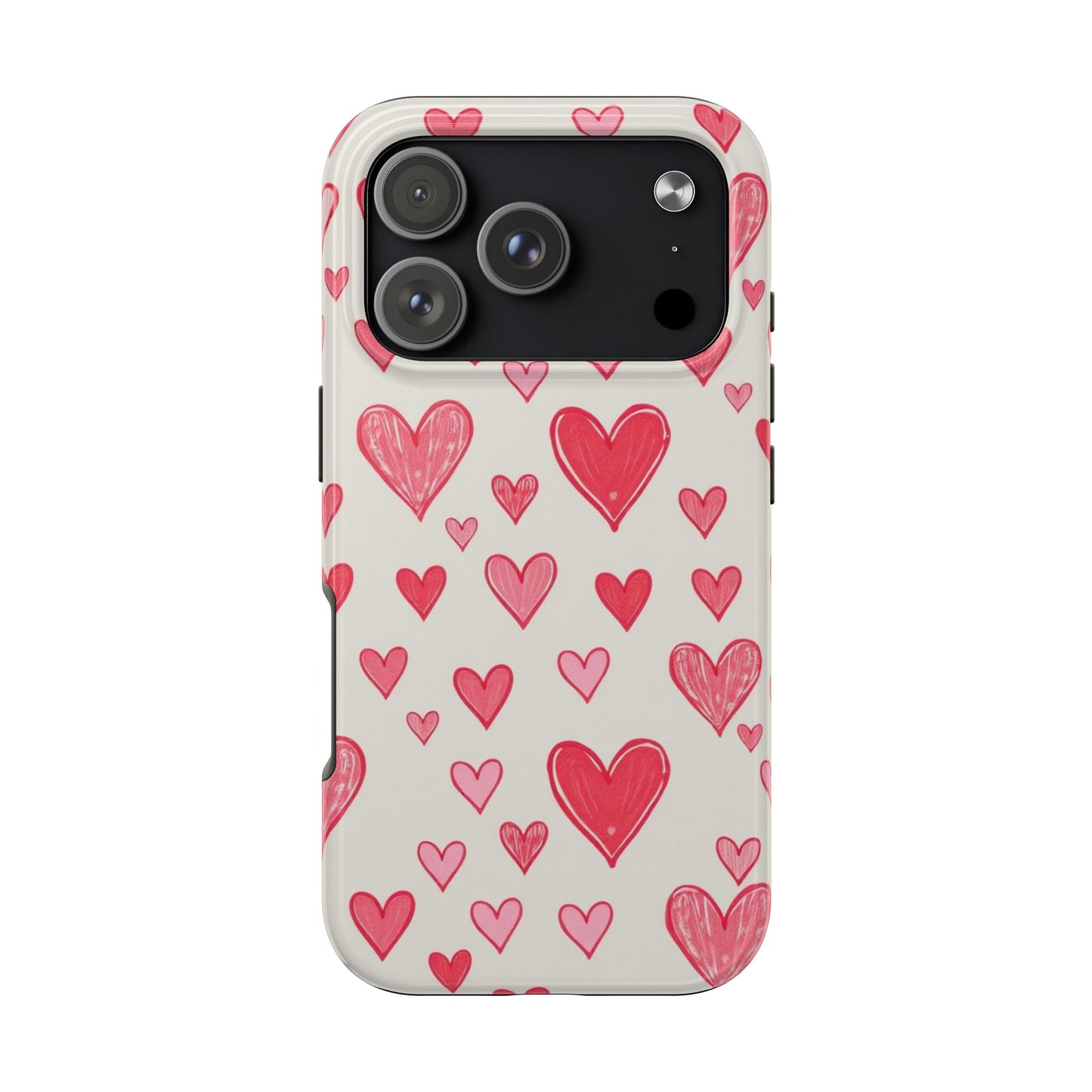 Heart Pattern Tough Phone Case - Cute and Stylish Protection