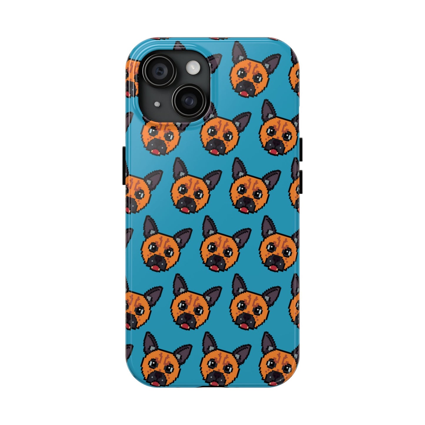 Cute Orange Dog Pixel Art Pattern Tough Phone Case - Fun & Durable Protection - for iPhone