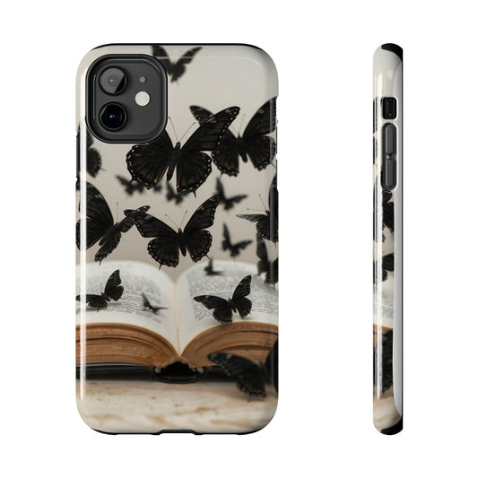 Butterfly Magic Tough Phone Case - Literary Design for Book Lovers