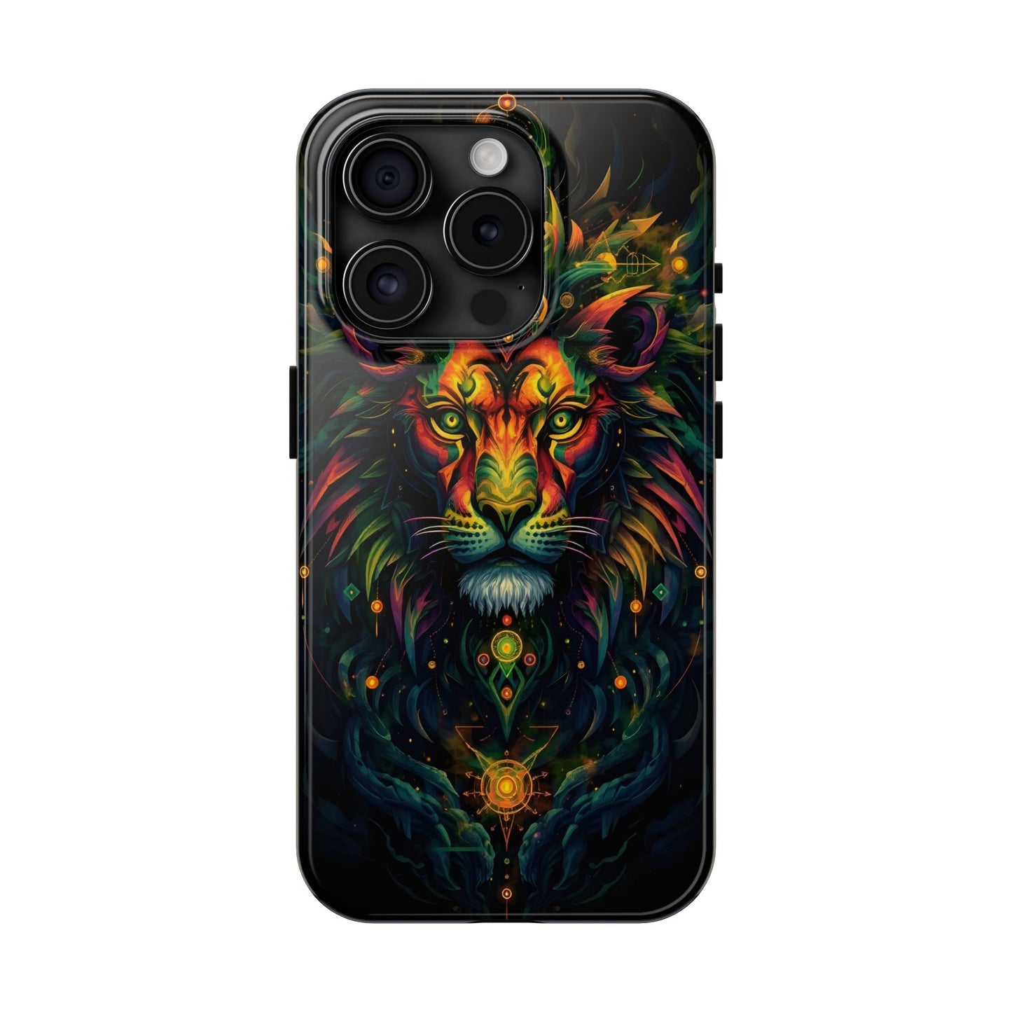 Vibrant Mystical Lion Art Tough Phone Case - Bold Protector for Animal Lovers - for iPhone