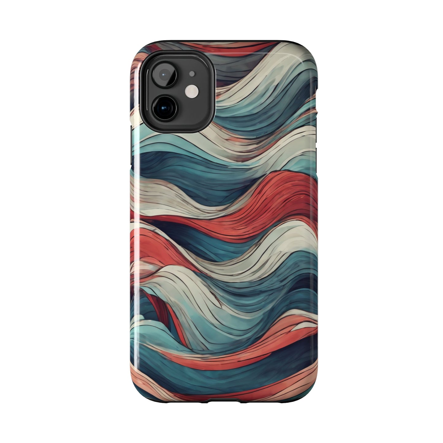 Abstract Waves Tough Phone Case - Stylish & Durable Phone Protection - for iPhone