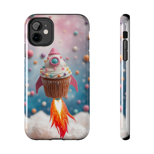 Whimsical Rocket Cupcake Phone Case - Fun Protective Case for Kids and Teens