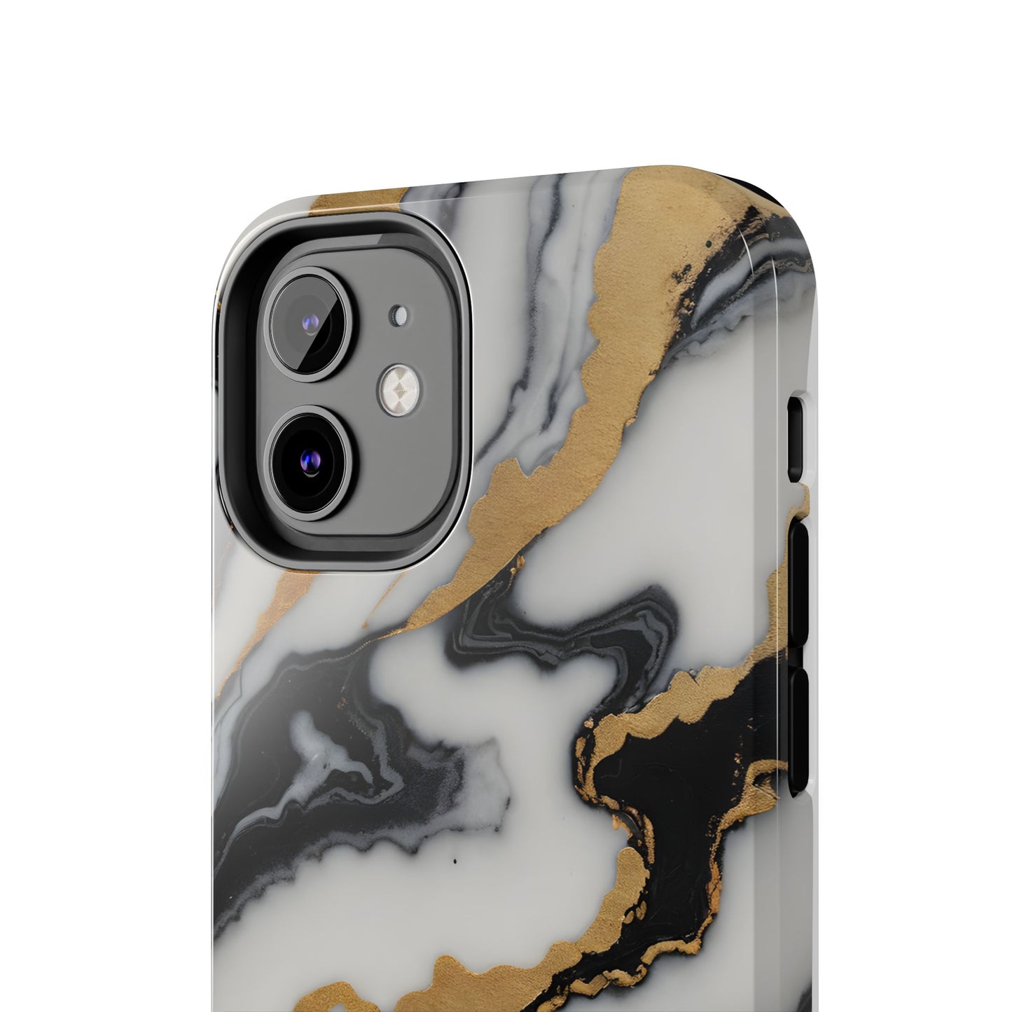 Elegant Gold Marble Tough Phone Case - Stylish Protection for Your iPhone