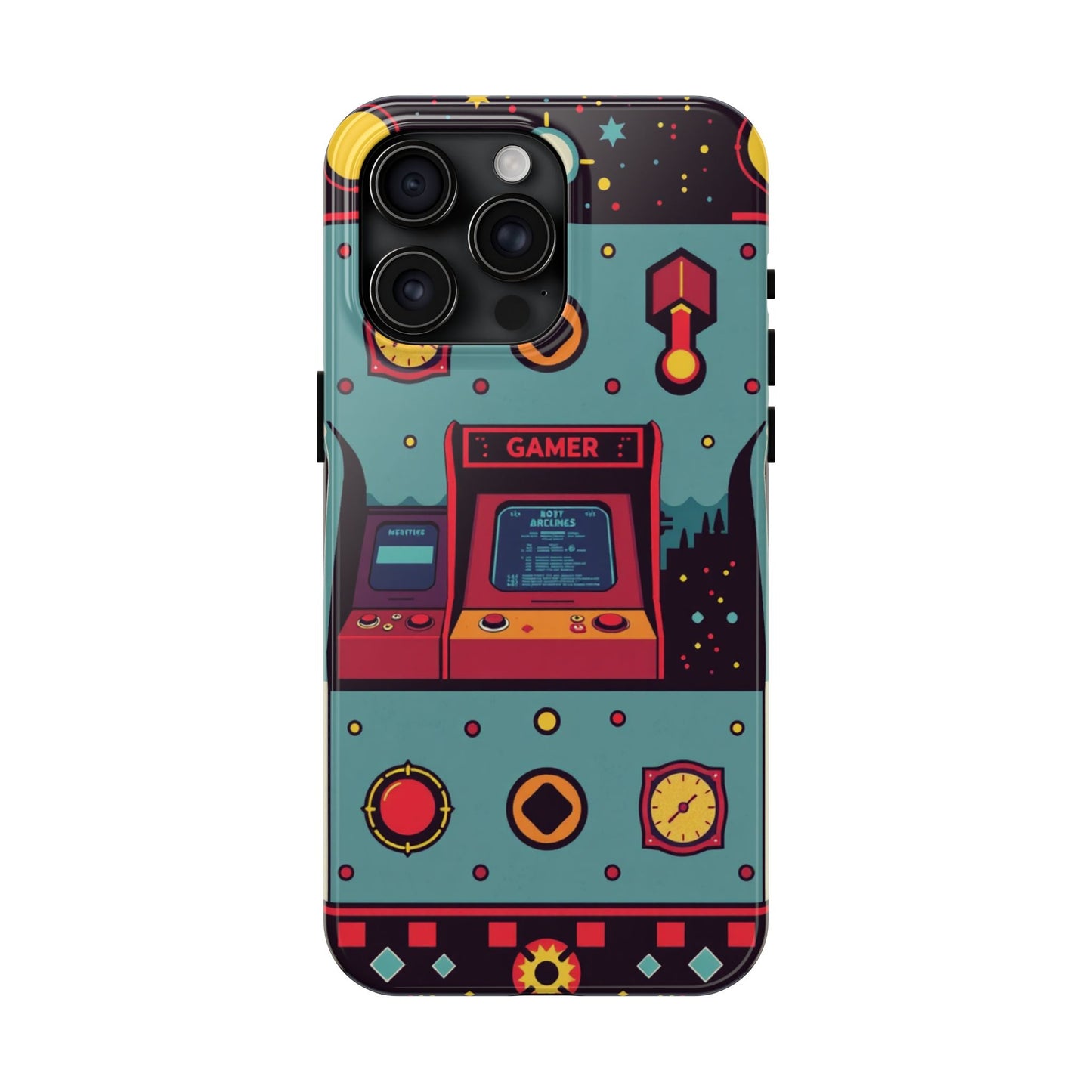Retro Gamer Tough Phone Case - Vibrant Arcade Design for Gaming Enthusiasts - for iPhone