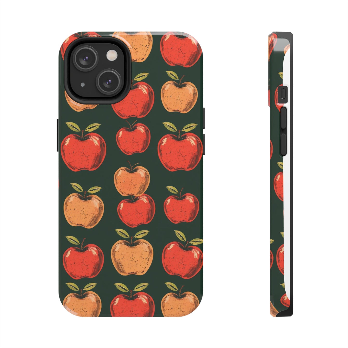 Apple Retro Pattern Tough Phone Case - Durable, Stylish, and Protective for Everyday Use - for iPhone