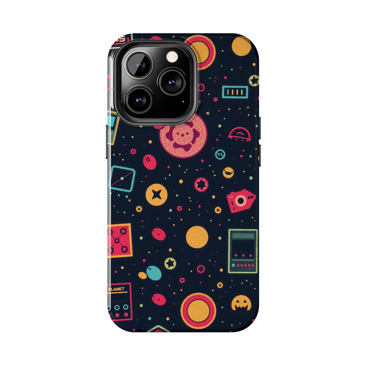 Colorful Space-Themed Tough Phone Case - Fun & Durable Protection for All Ages - for iPhone