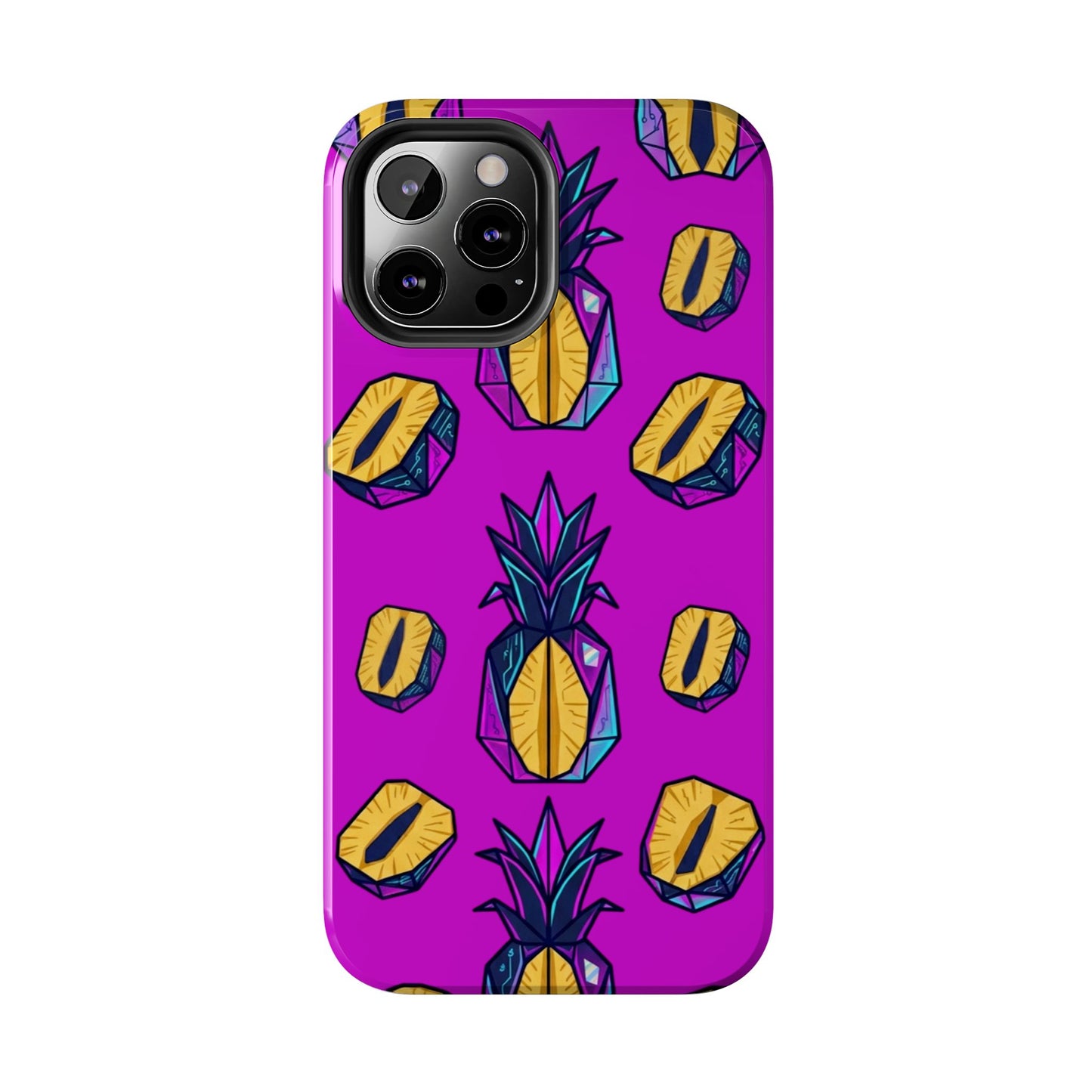 Cyberpunk Origami Pineapple iPhone Case