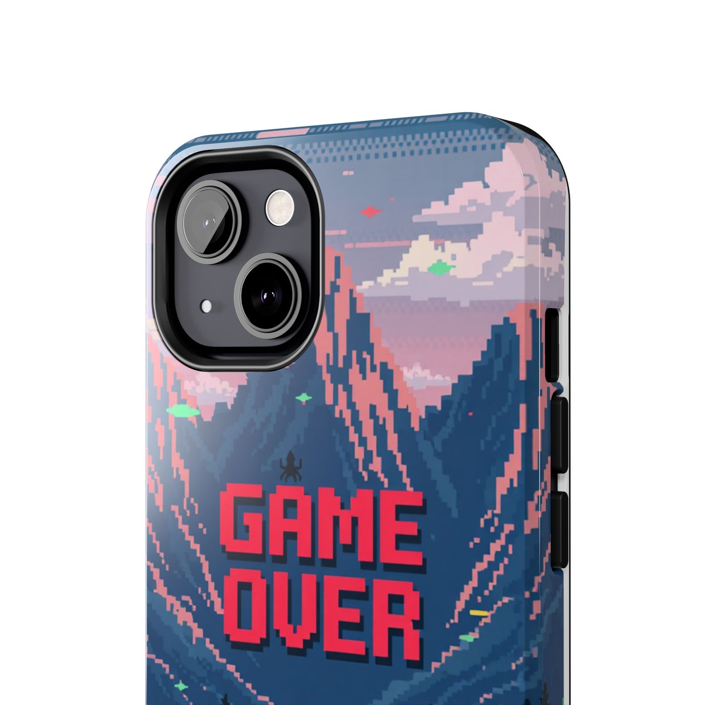 Pixel Art Tough Phone Case - 'Game Over' Design for Gamers