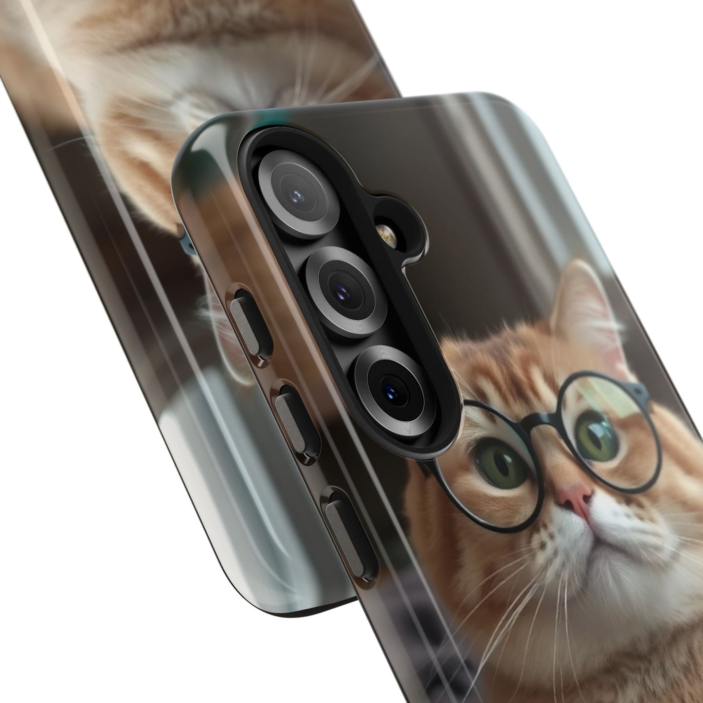 Cute Cat Glasses Tough Phone Case - Fun & Stylish Protection for Cat Lovers
