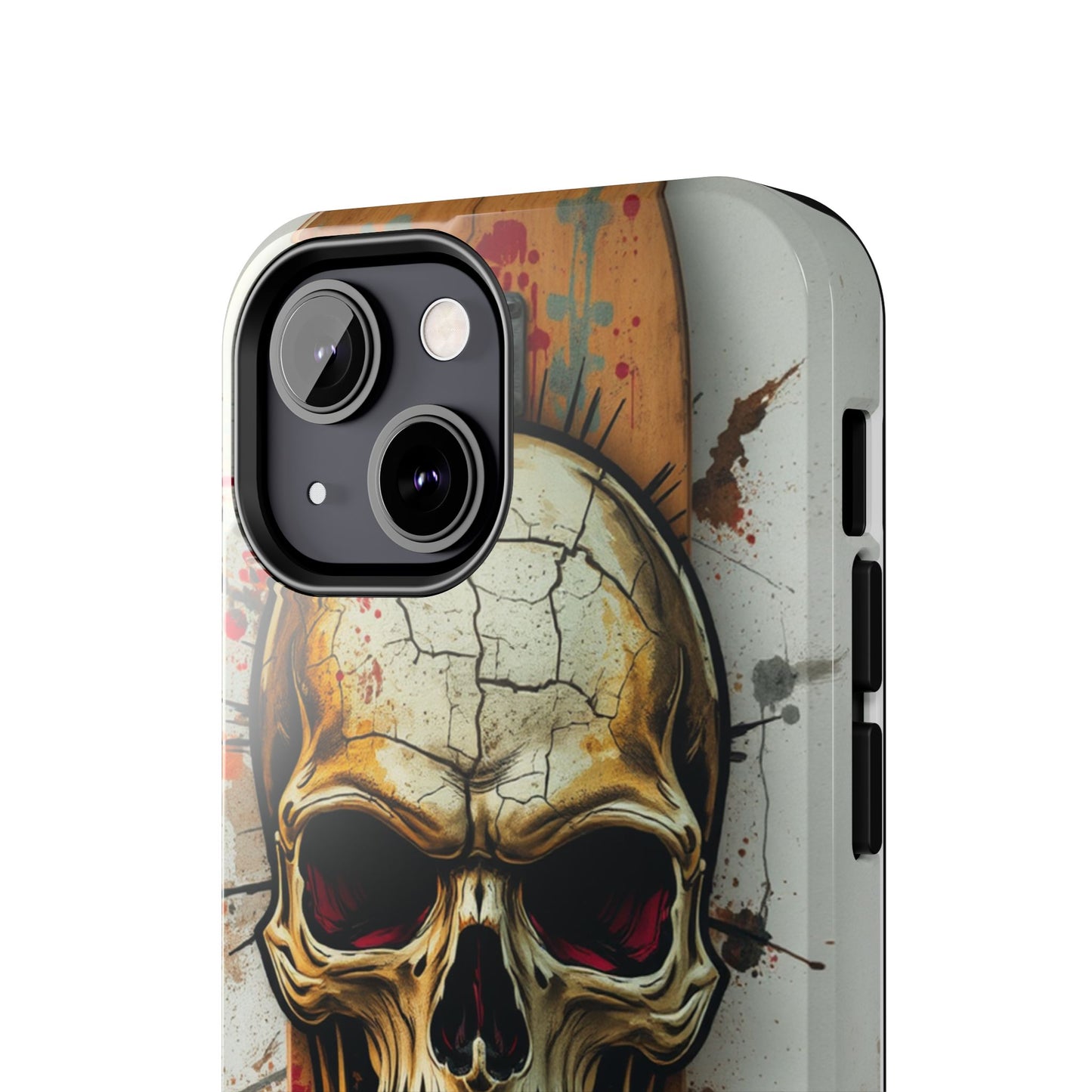 Edgy Skull Tough Phone Case - Durable Protection for Skateboard Enthusiasts