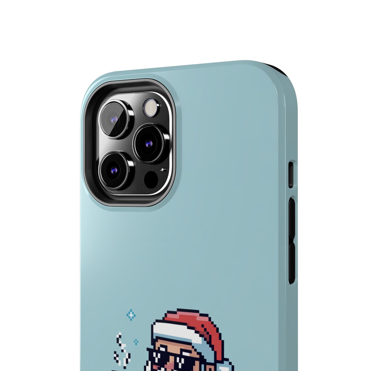 Pixel Art Santa Claus iPhone Case - Festive Tough Case with 'Be Good' Design