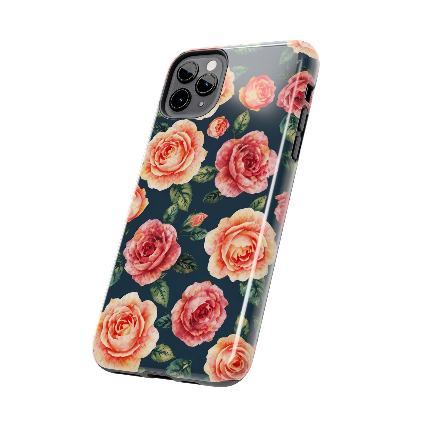 Floral Tough Phone Cases - Durable & Stylish New Age Rose Design - for iPhone