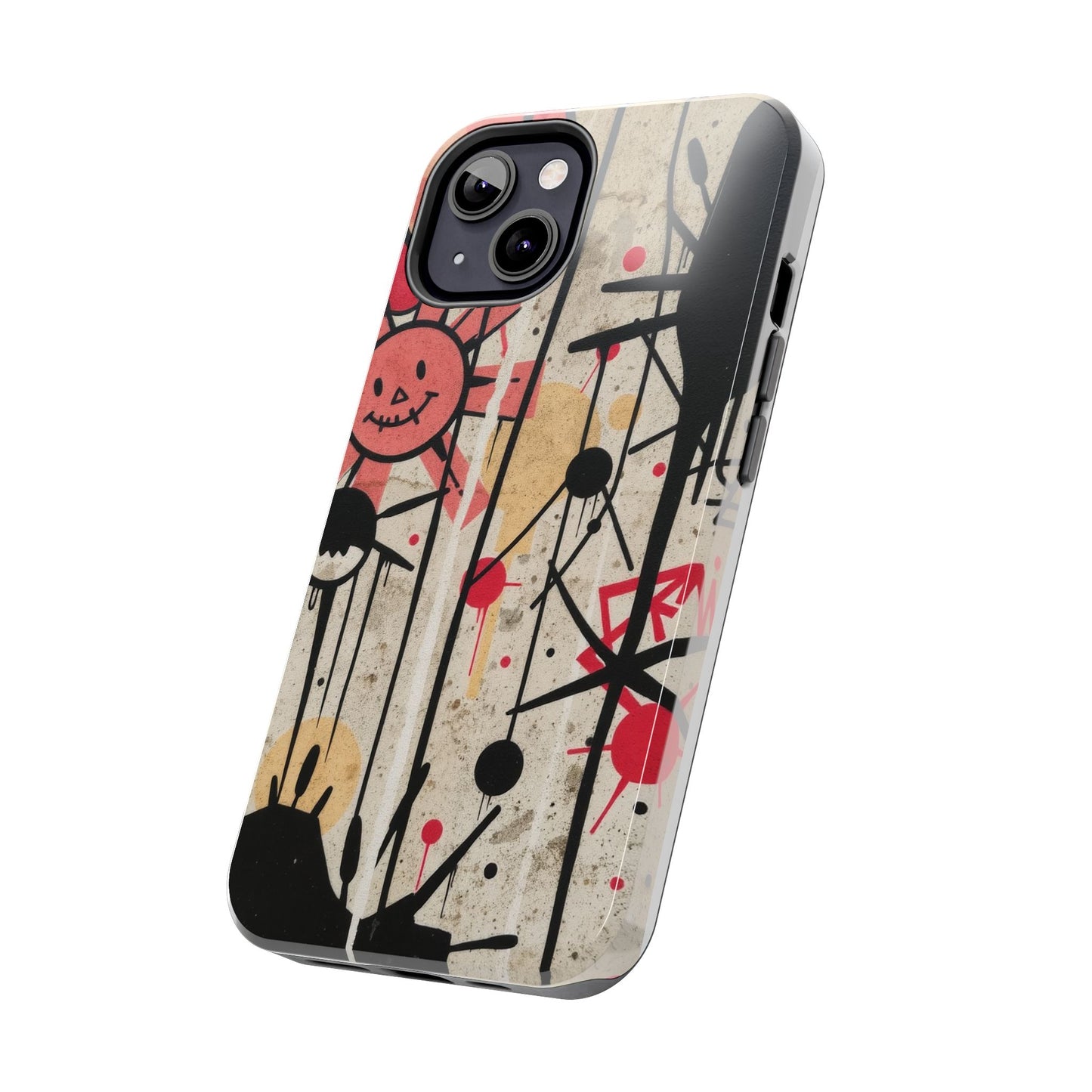 Artistic Tough Phone Case - Abstract Fun Grafitti Design for Protective Style - for iPhone