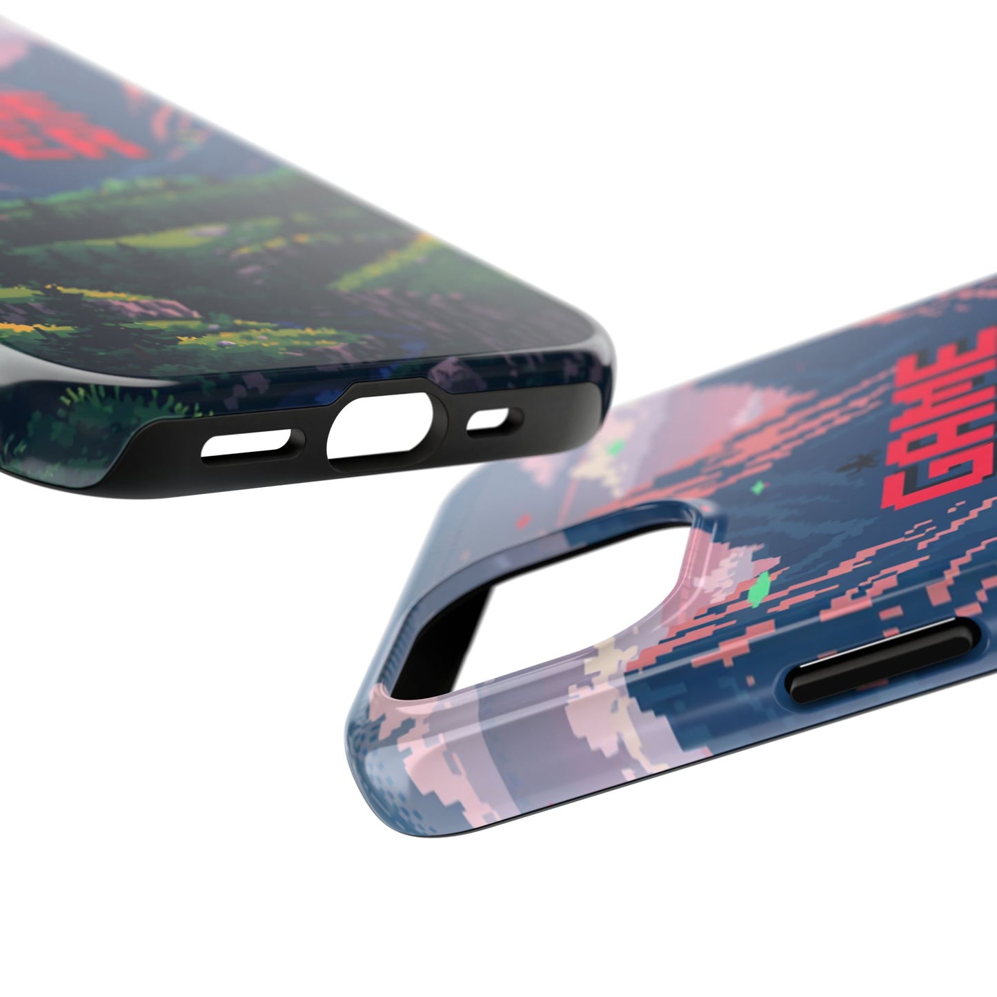 Pixel Art Tough Phone Case - 'Game Over' Design for Gamers