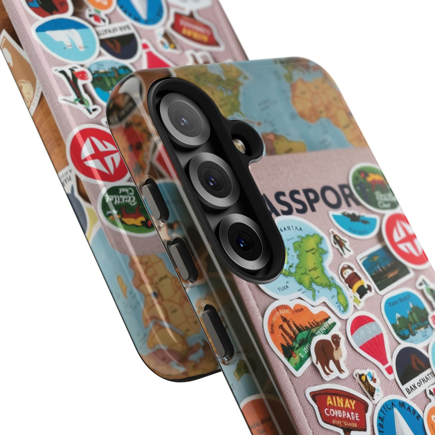 Adventure Stickers Phone Case - Tough Protection for Travel Lovers