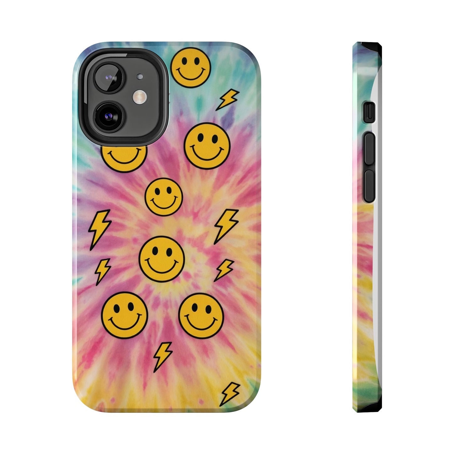Colorful Smiley Lightning Tough Phone Case - Fun & Durable