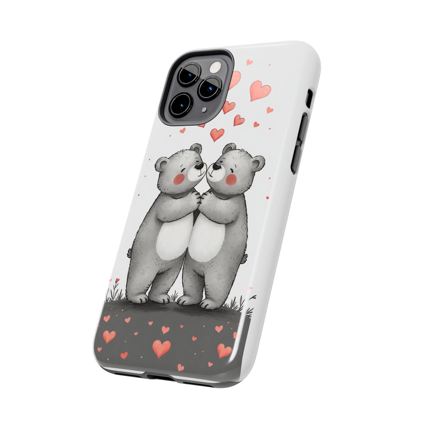 Cute Bear Love Tough Phone Case - Perfect for Valentine's Day & Couples
