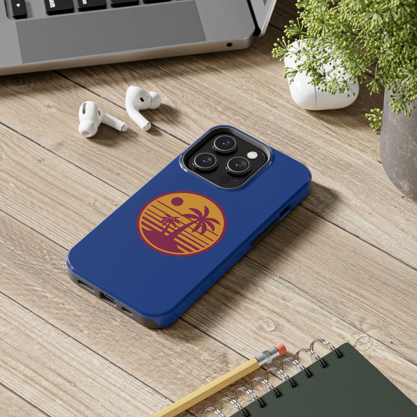 Retro Sunset Tough Phone Case - Vibrant Beach Vibes for Summer Adventures - for iPhone