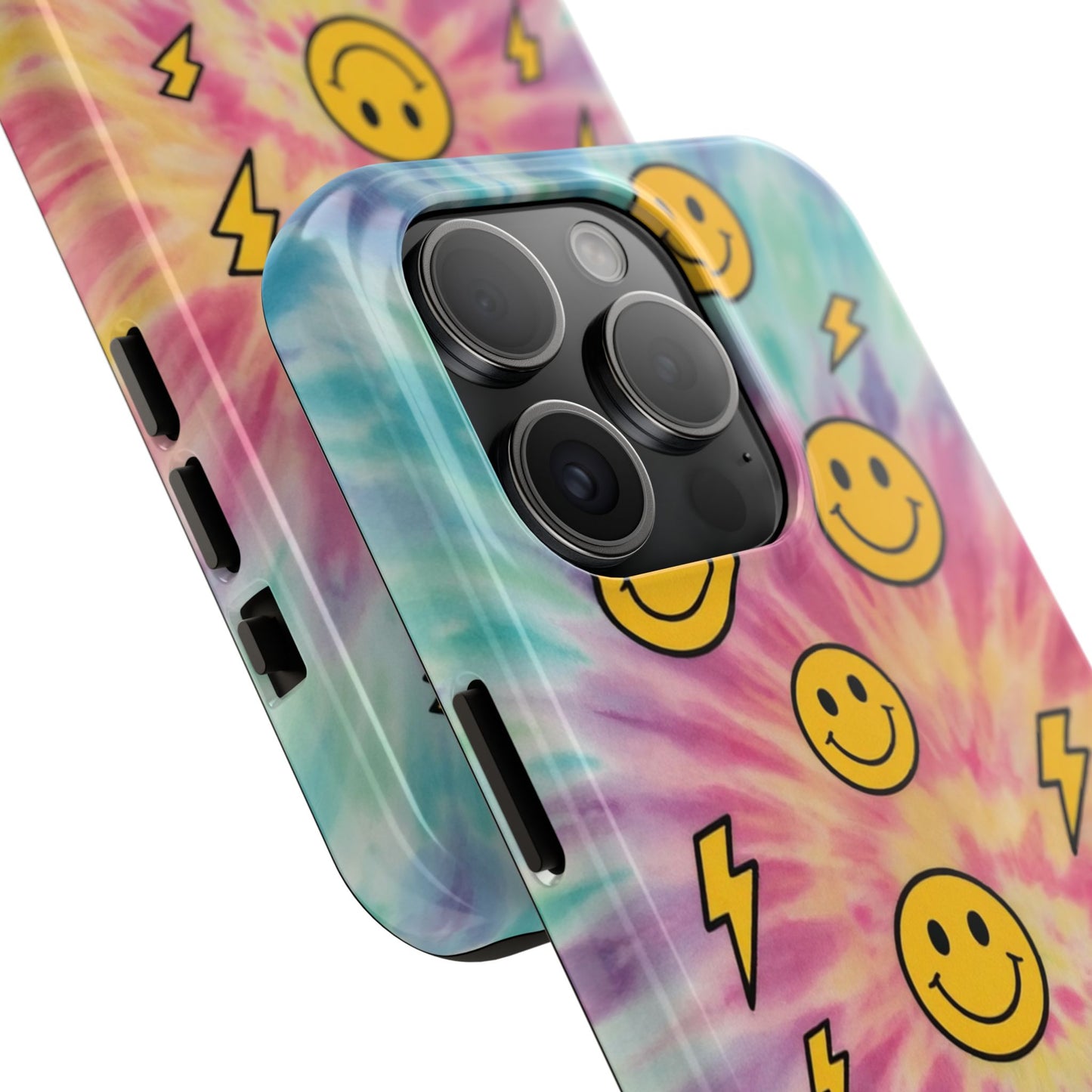 Colorful Smiley Lightning Tough Phone Case - Fun & Durable