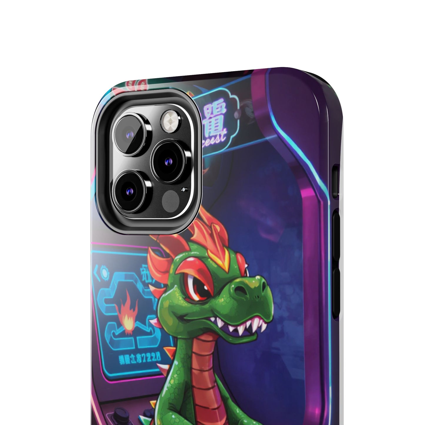 Retro Gamer Tough Phone Case with Dragon Design
