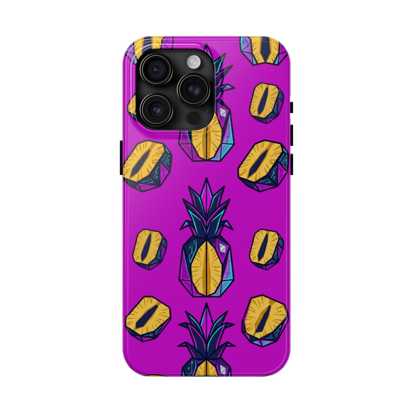 Cyberpunk Origami Pineapple iPhone Case