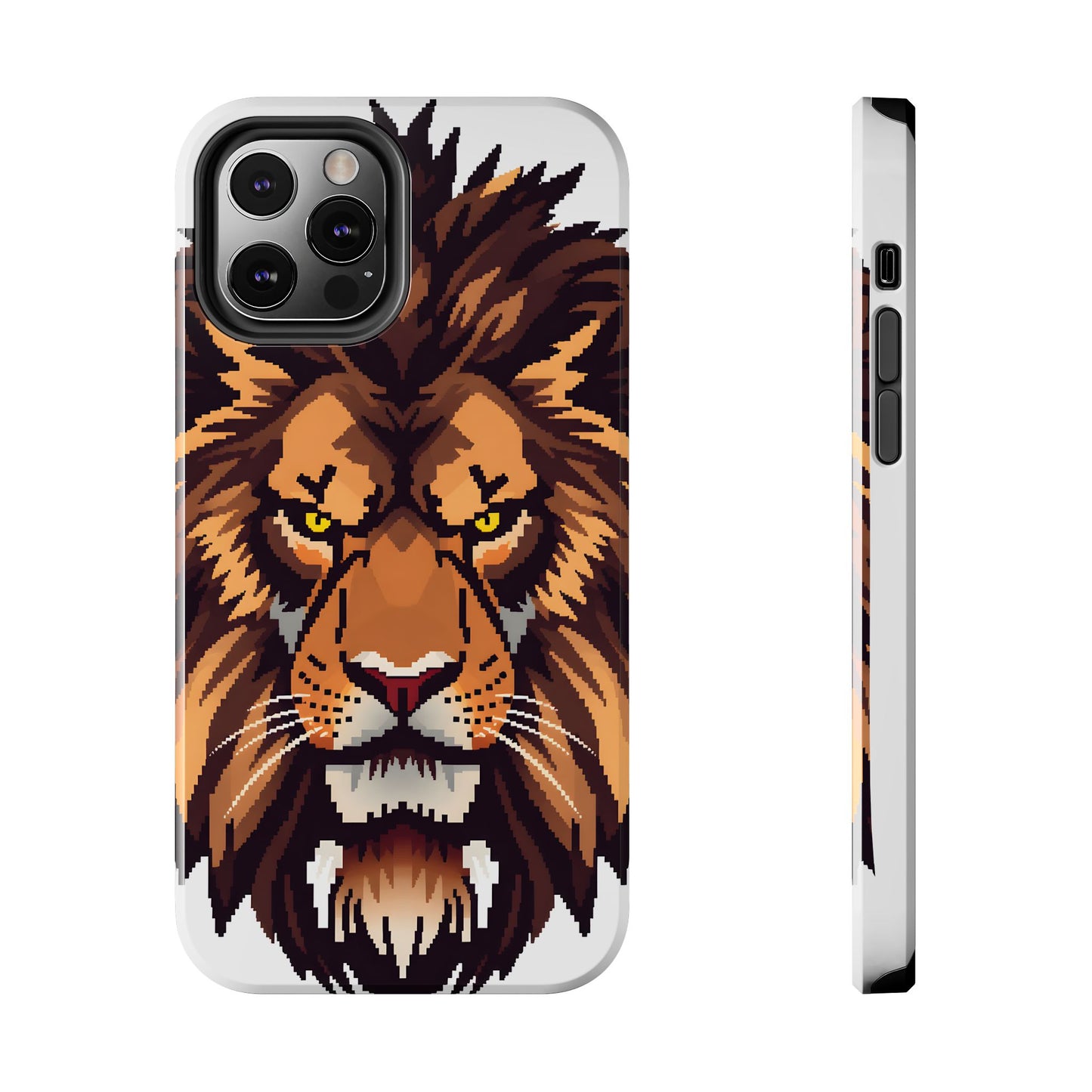 Fierce Pixelated Lion Tough Phone Case - Durable Design for Animal Lovers - for iPhone