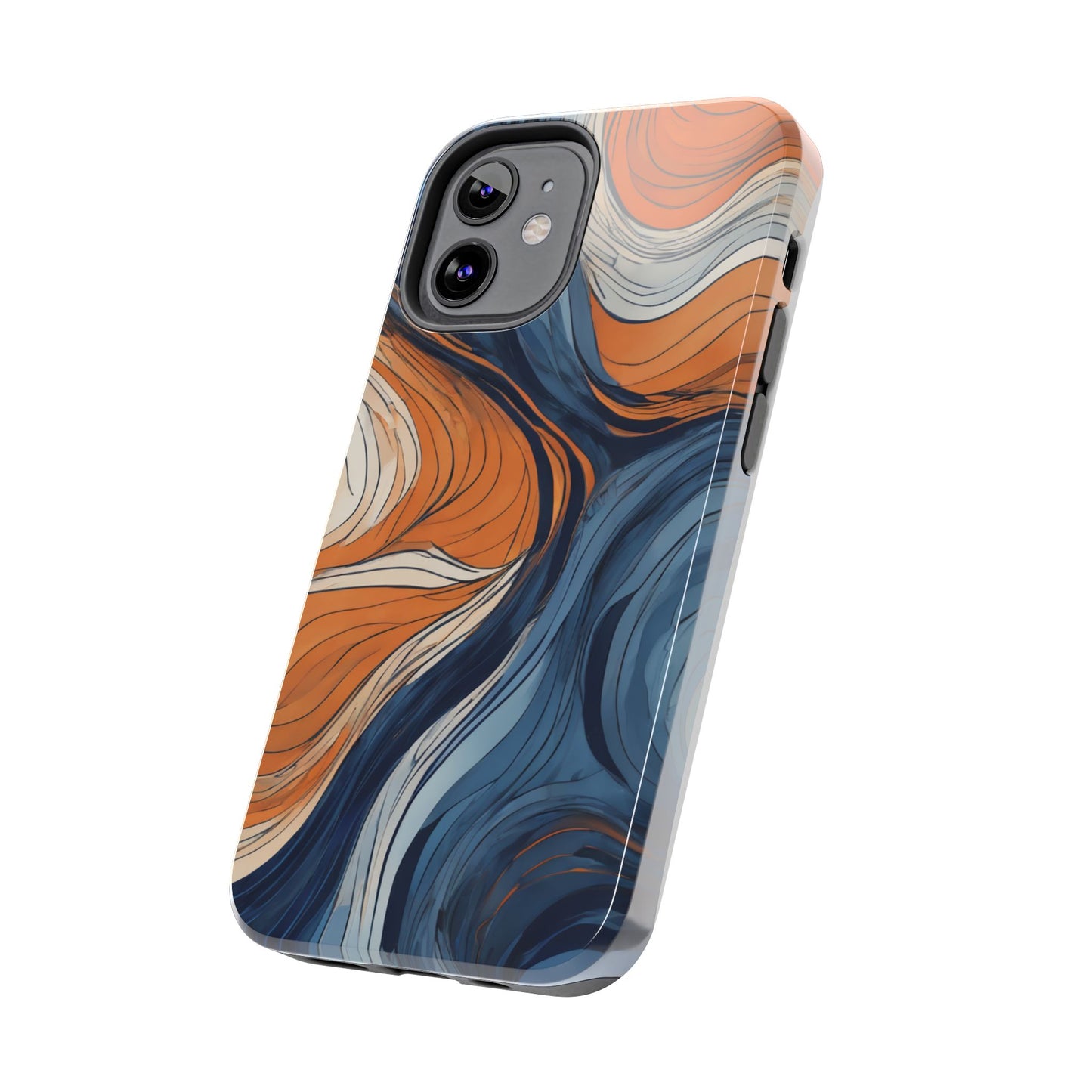 Artistic Tough Phone Case - Vibrant Abstract  Waves Design - for iPhone