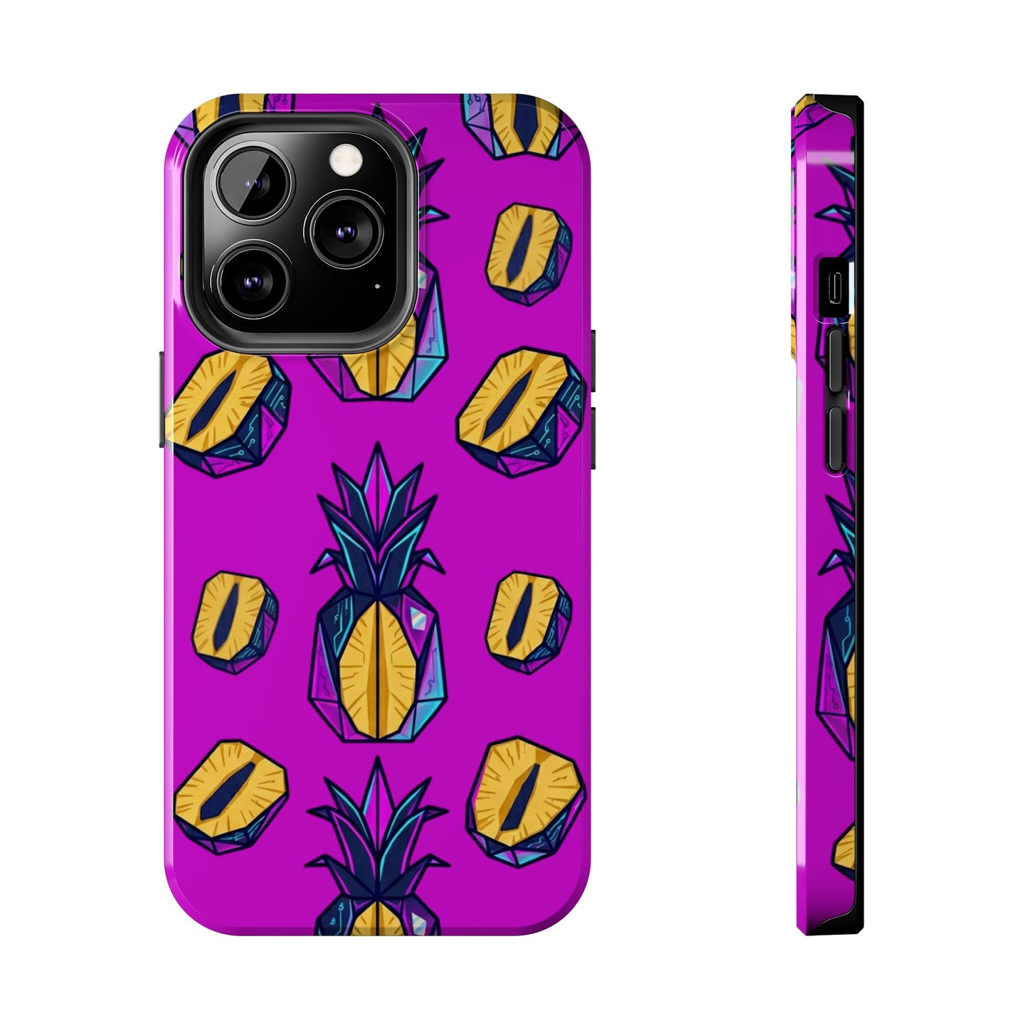 Cyberpunk Origami Pineapple iPhone Case