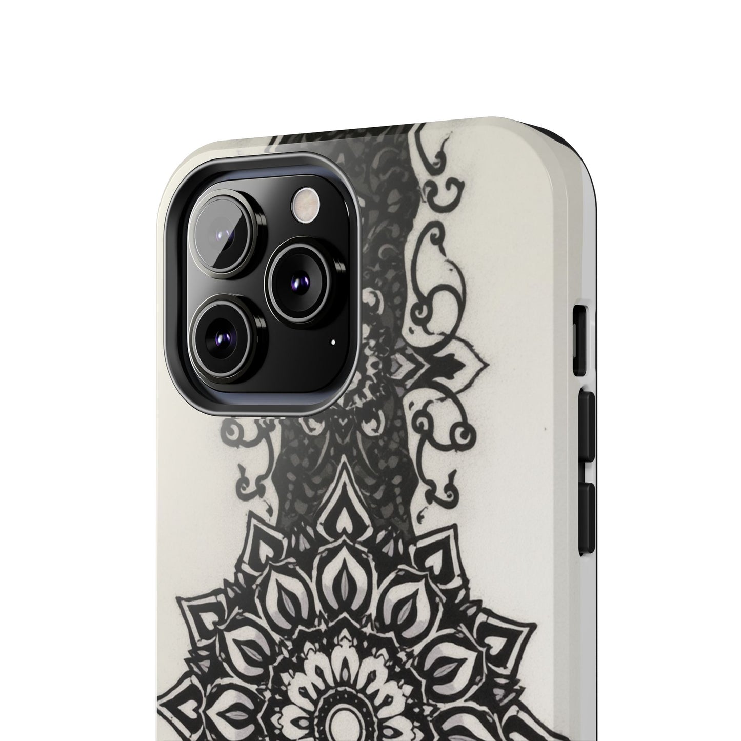 Stylish Tough Phone Cases with Dark Mandala Design - Durable and Unique Protection - for iPhone
