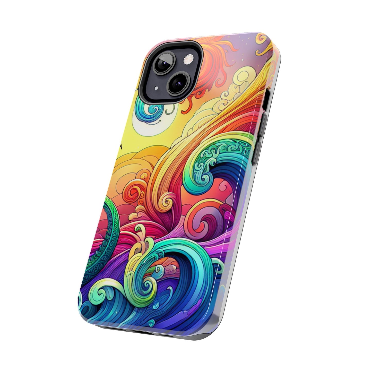 Fantasy Ocean Waves Tough Phone Case - Colorful Protective Cover - for iPhone