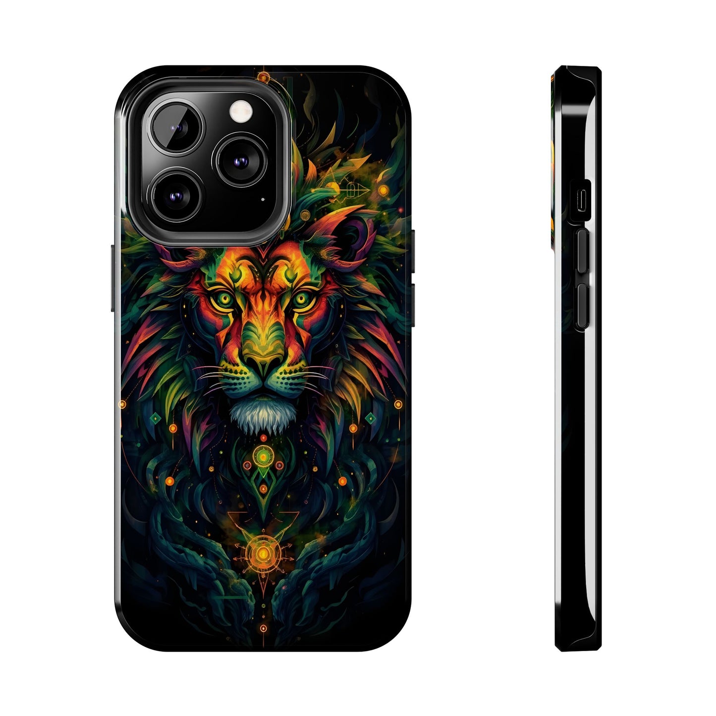 Vibrant Mystical Lion Art Tough Phone Case - Bold Protector for Animal Lovers - for iPhone