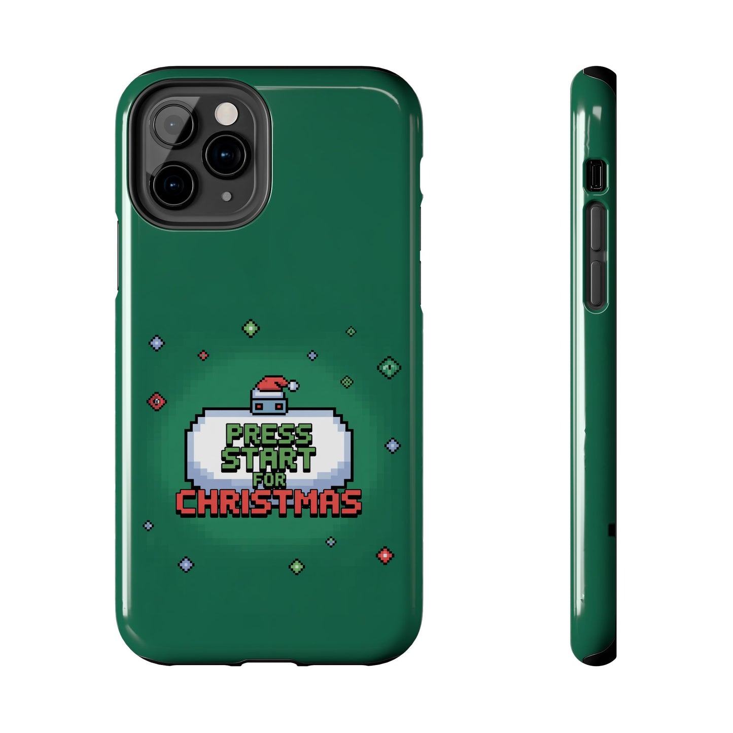Christmas Pixel Gaming Phone Case - Press Start for Christmas Design