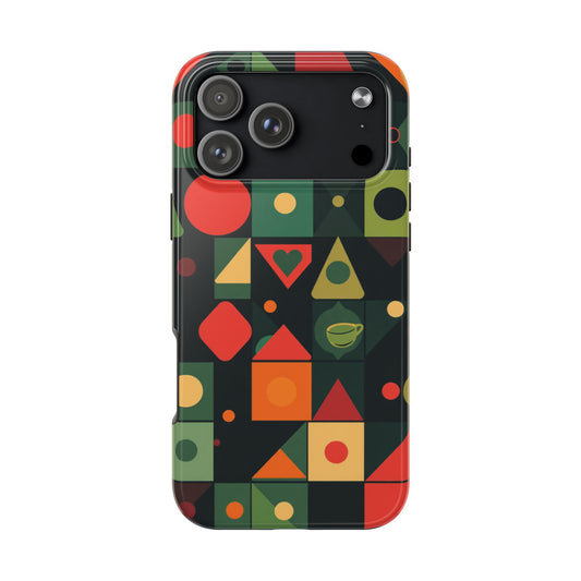 Vibrant Geometric Tough Phone Cases – Stylish Protection for Trendsetters - for iPhone