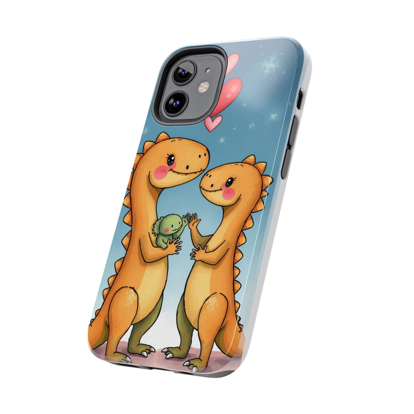 Dino Love Tough Phone Case - Cute & Durable Design for Kids & Parents