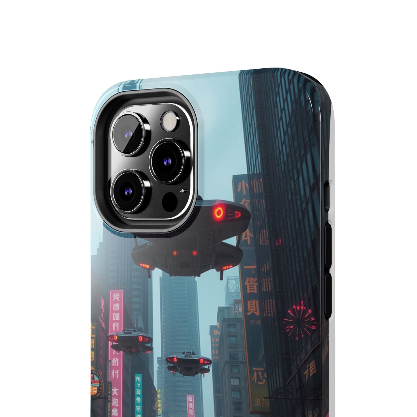 Futuristic City Tough Phone Case - Sci-Fi Design for Urban Explorers