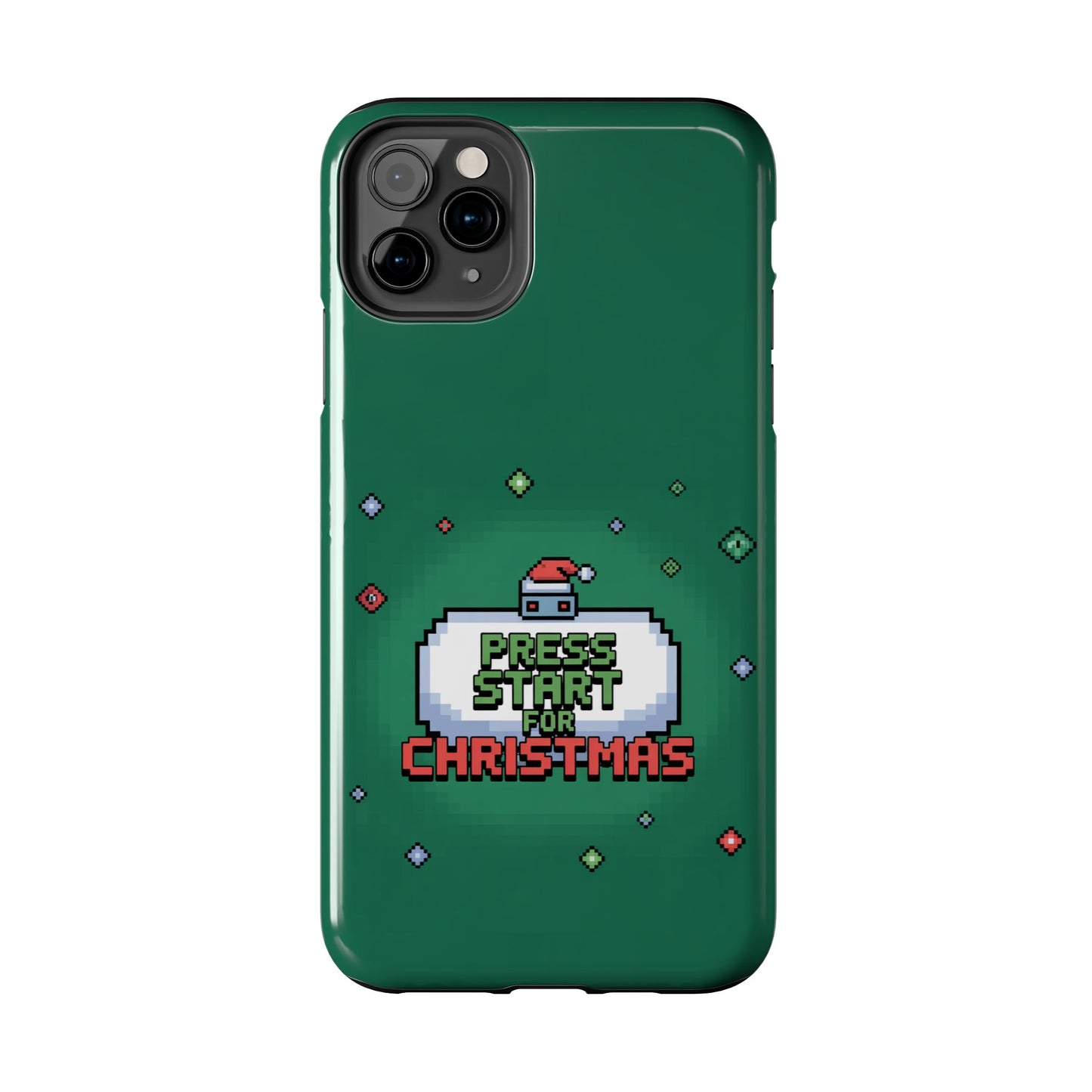 Christmas Pixel Gaming Phone Case - Press Start for Christmas Design