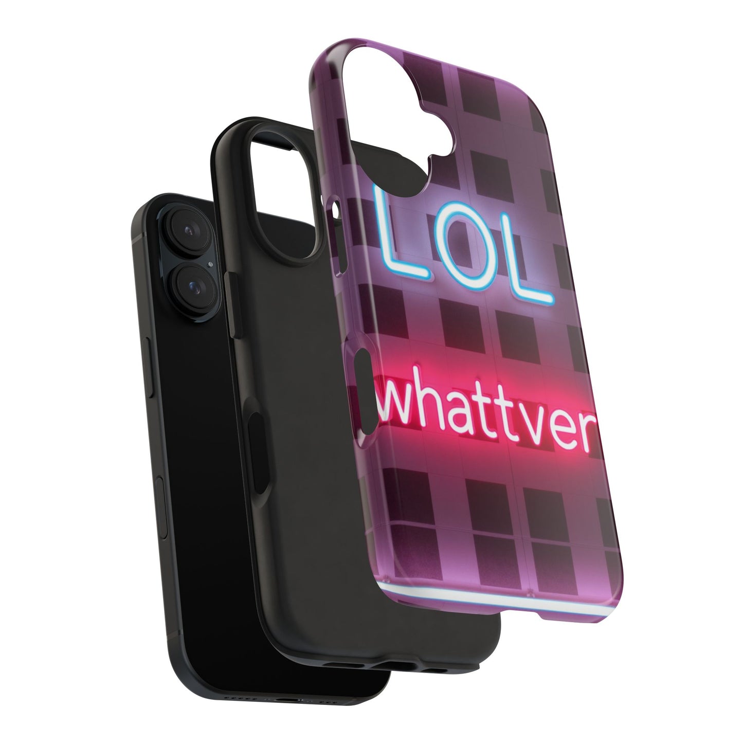 Neon Vibe Tough Phone Case - 'LOL Whatevr' Design for Trendsetters