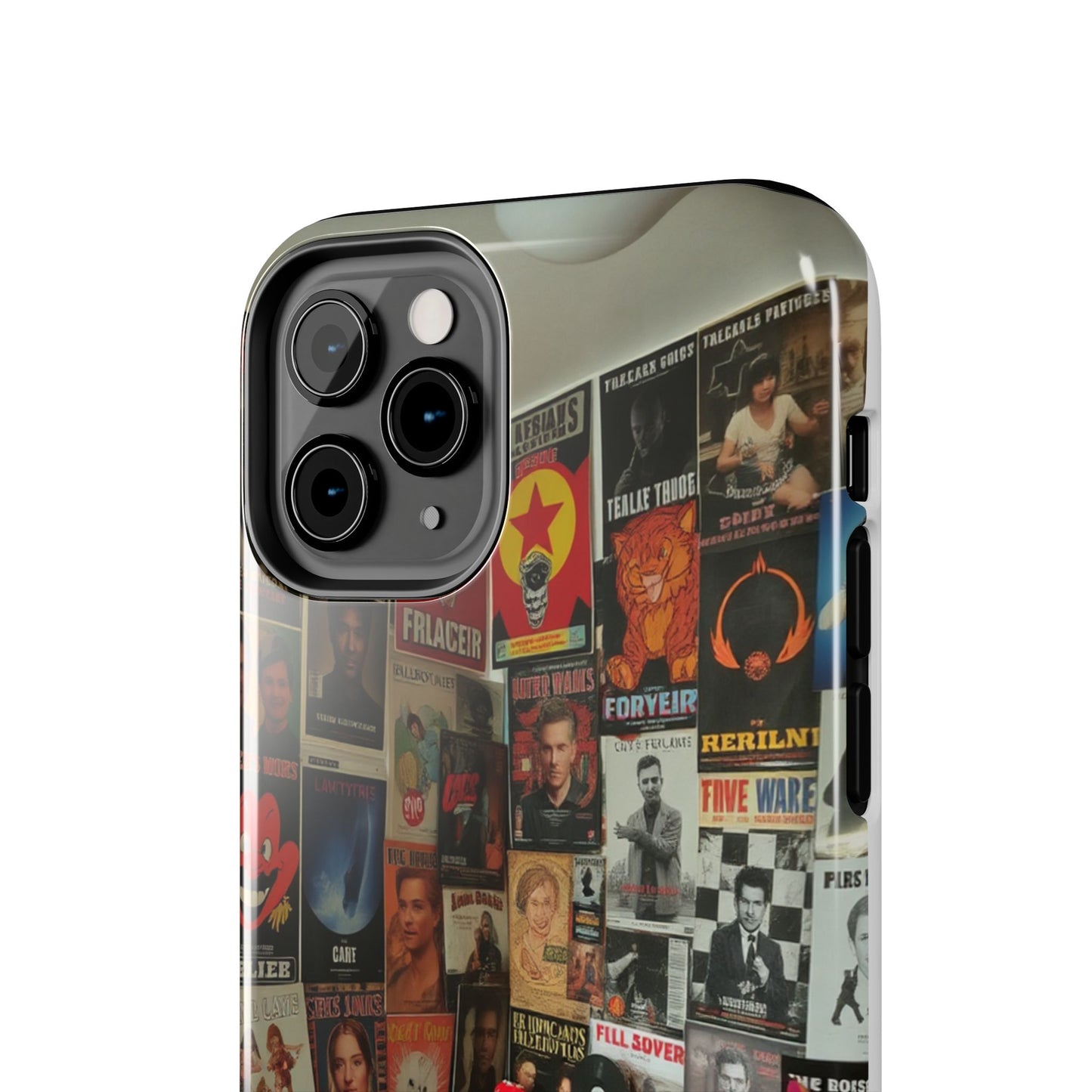 Retro Vibe Tough Phone Case - Vintage Movie Posters & Plush Toys Design