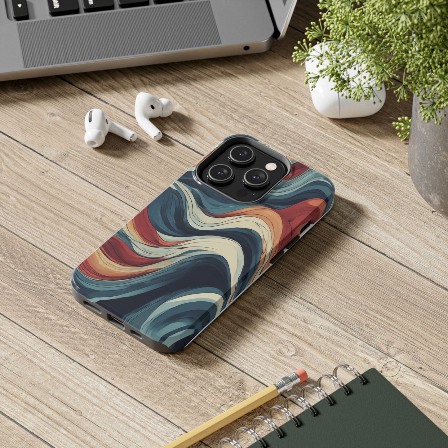 Abstract Wave Tough Phone Case | Stylish Protection for Daily Use - for iPhone