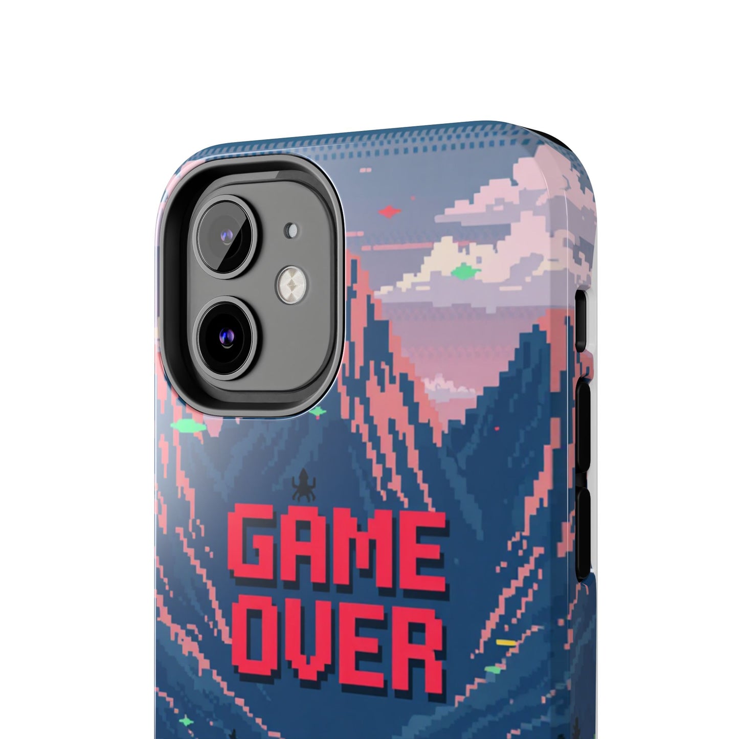 Pixel Art Tough Phone Case - 'Game Over' Design for Gamers