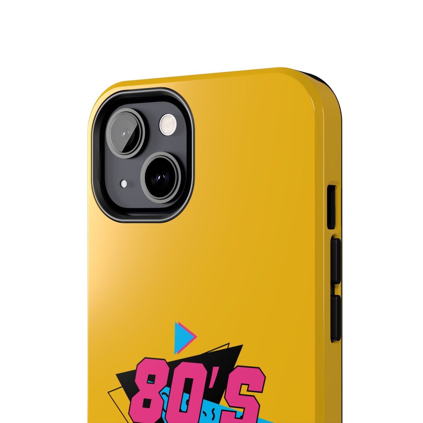 80's Made Me Tough Phone Case - Retro Yellow Silicone Cover - for iPhone